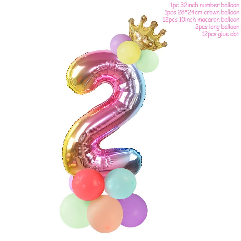 Rainbow number balloon