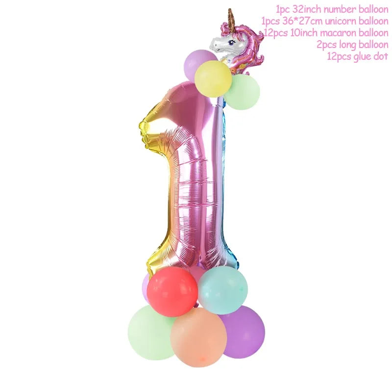 Rainbow number balloon