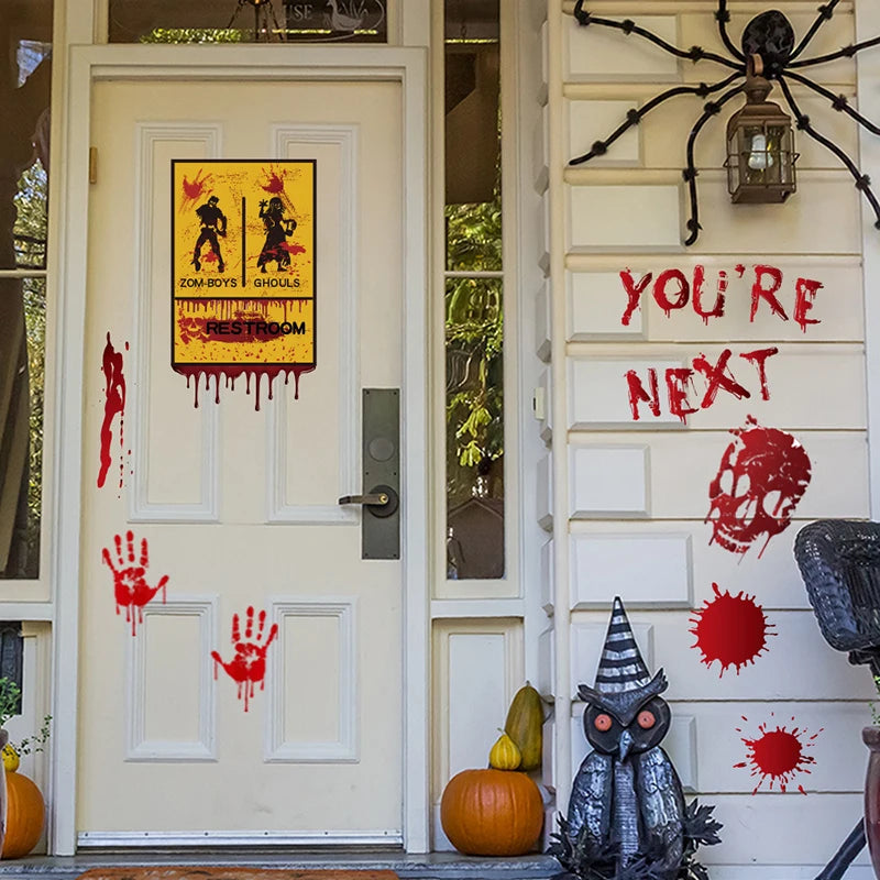 Halloween bloody handprint stickers