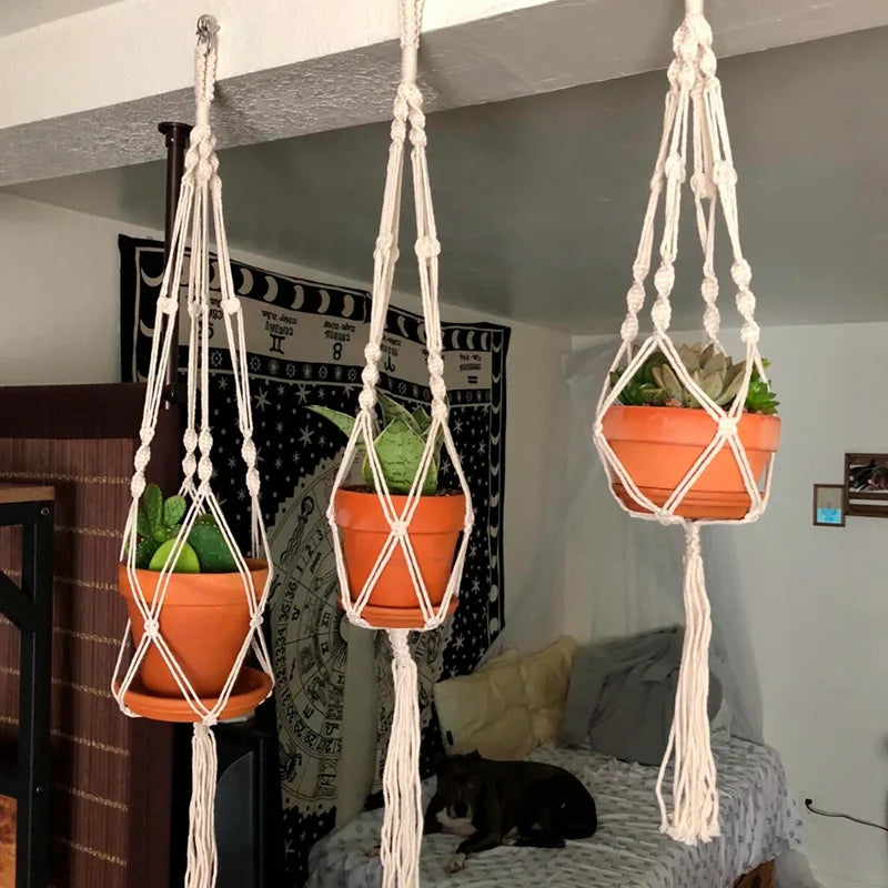 Handmade macrame plant hanger