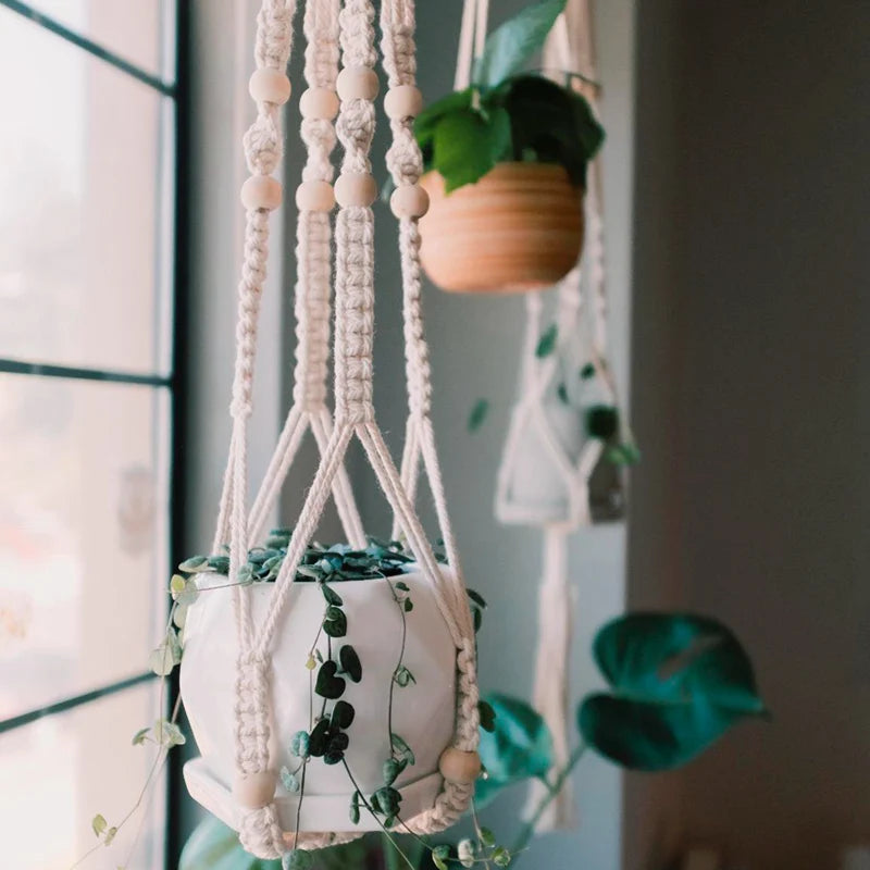 Handmade macrame plant hanger