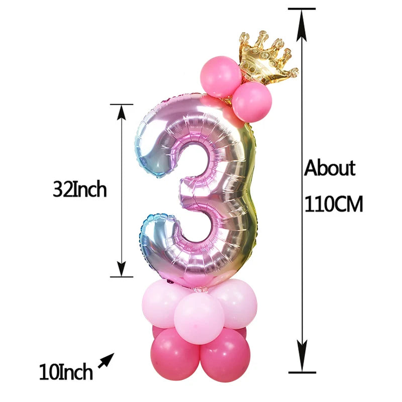 Rainbow number balloon