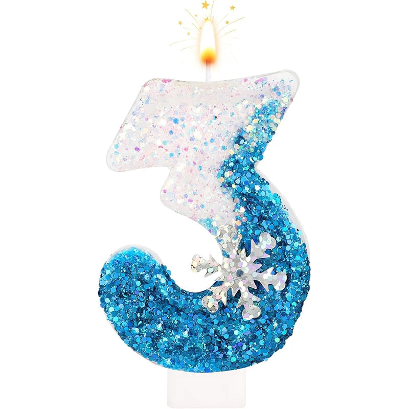 Birthday candle number in frozen style