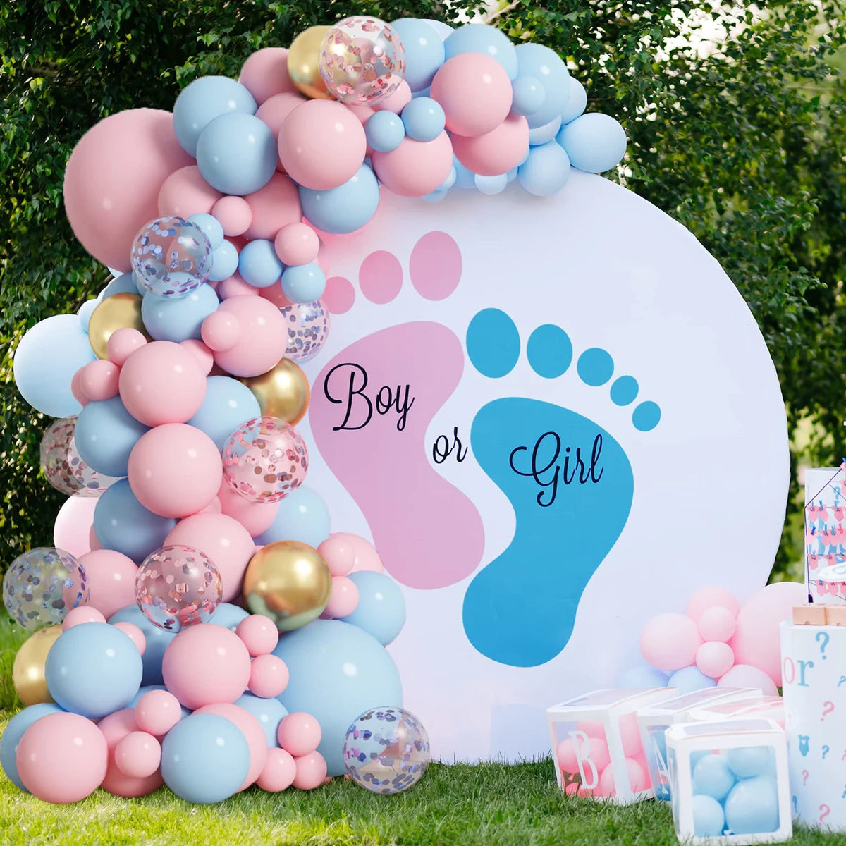 Pink Blau Ballon Set für Geburtstage und Gender Reveal Party