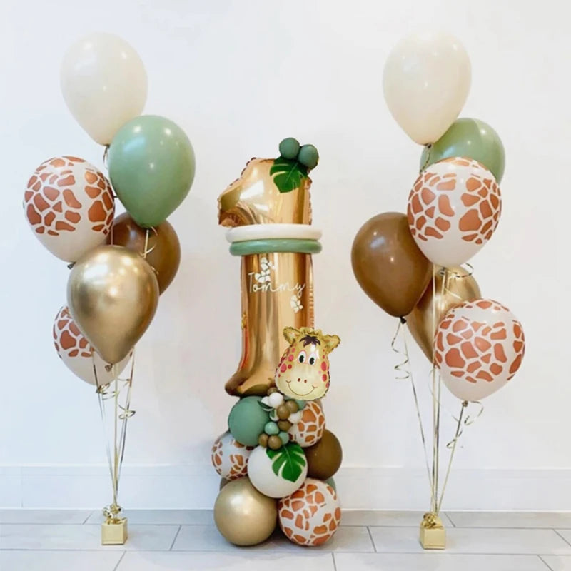 Jungle Party Balloon Set with Number