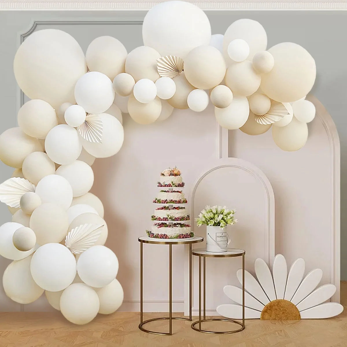 Ballonset in Beige für Baby Shower, Hochzeit und Verlobung