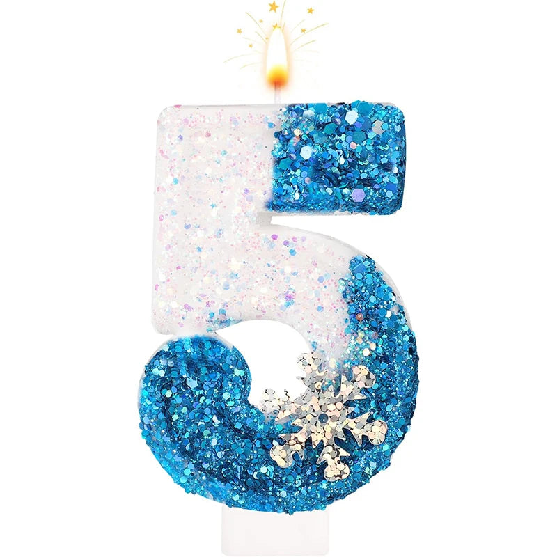 Birthday candle number in frozen style