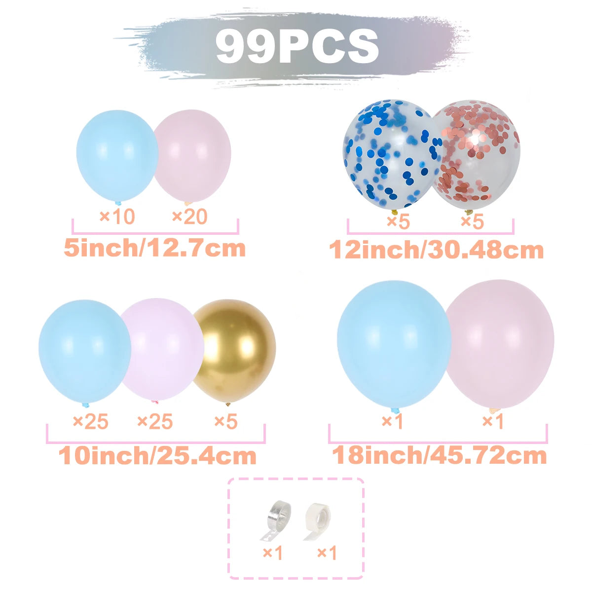 Pink Blau Ballon Set für Geburtstage und Gender Reveal Party