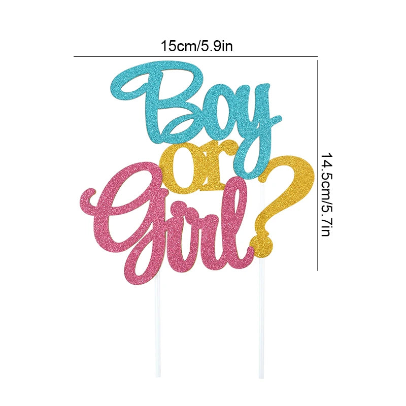 Boy or Girl Glitzer Kuchen Topper