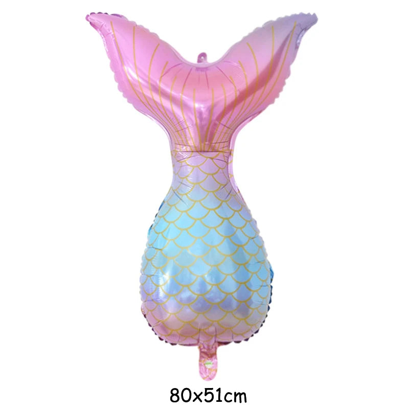 Mermaid fin birthday balloon with number