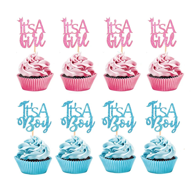 Boy or Girl Cake and Muffin Toppers