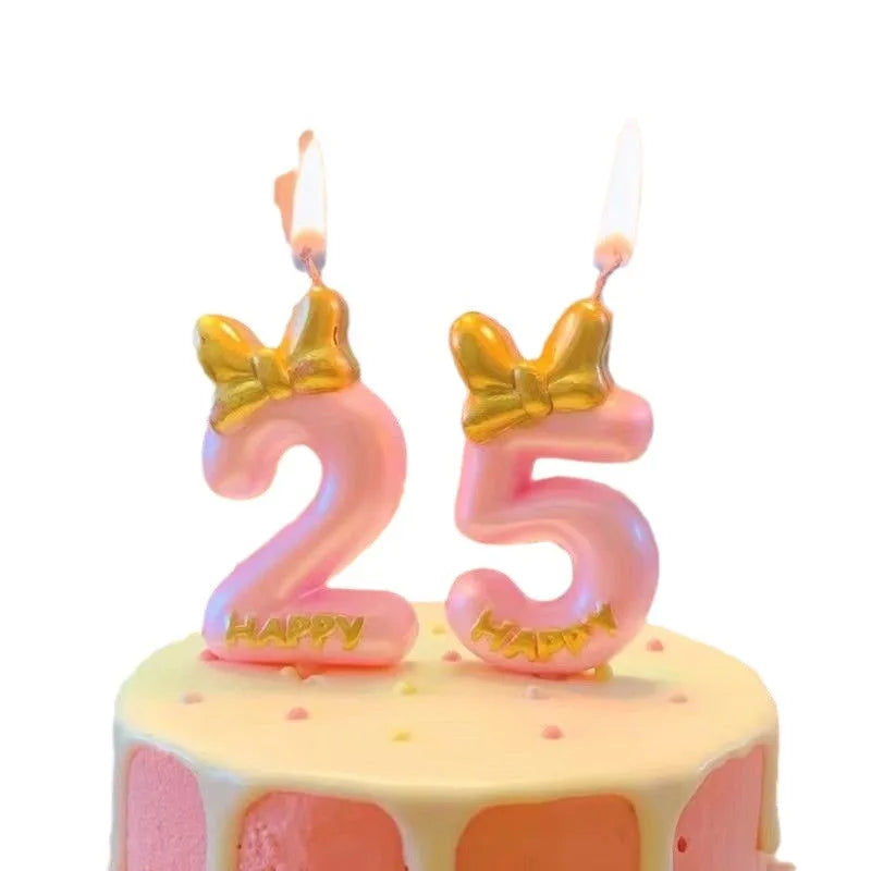 Birthday number candle in pink