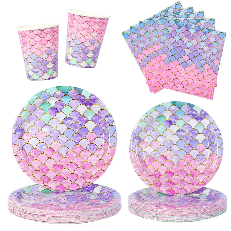 Mermaid Disposable Tableware Set 2