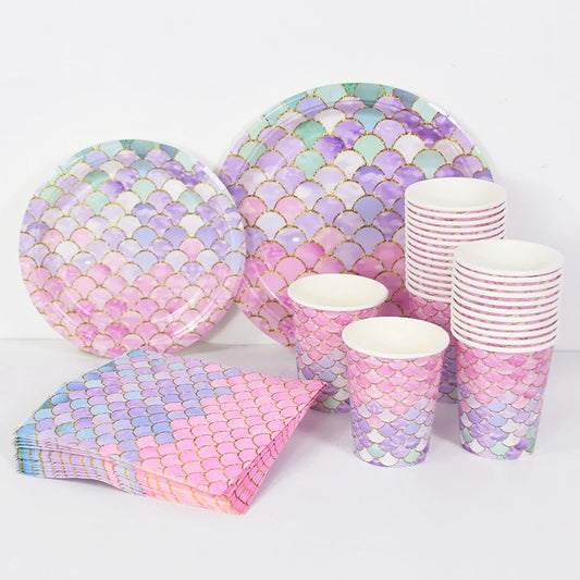 Mermaid Disposable Tableware Set 2