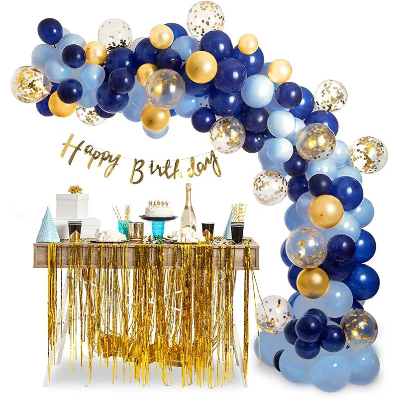 Ballon Set in Blau-Gold für Geburtstage