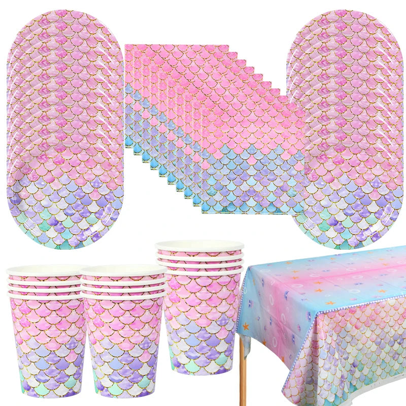 Mermaid Disposable Tableware Set 2