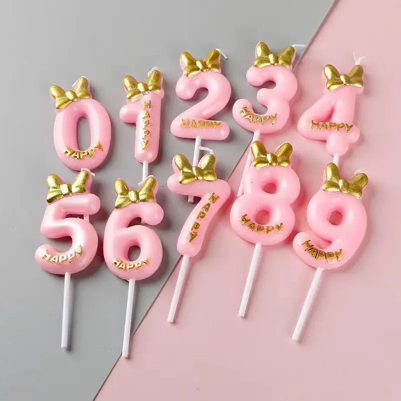 Birthday number candle in pink