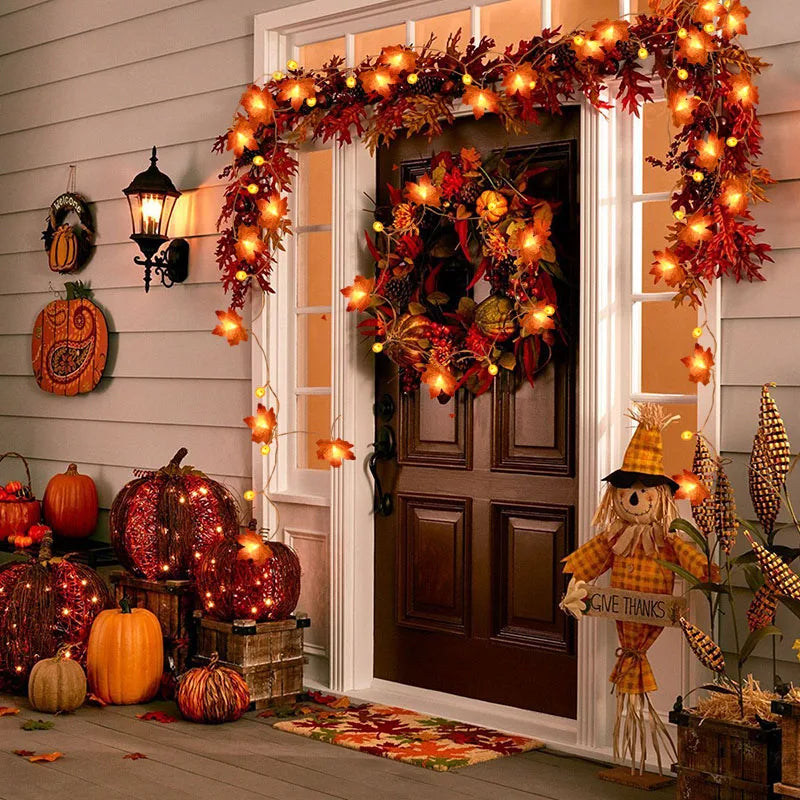 Halloween maple leaf garland