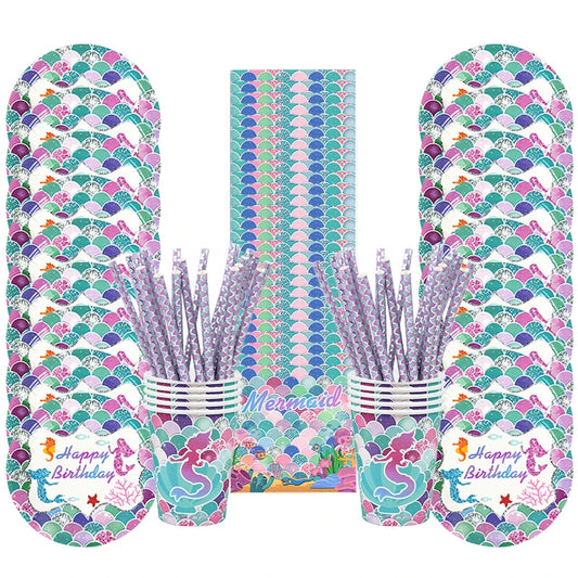 Mermaid Disposable Tableware Set