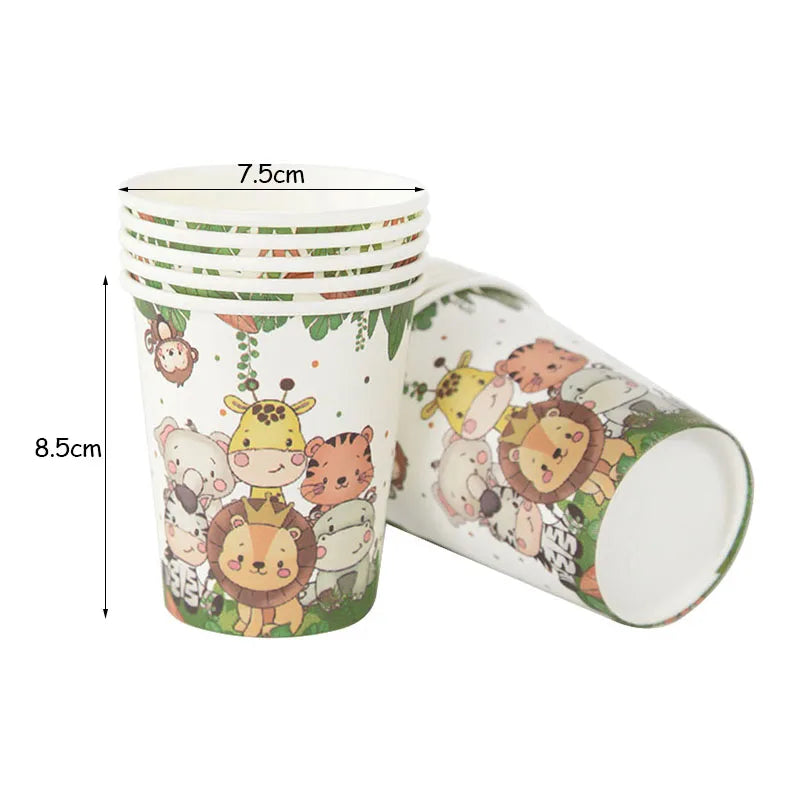 Jungle disposable tableware set