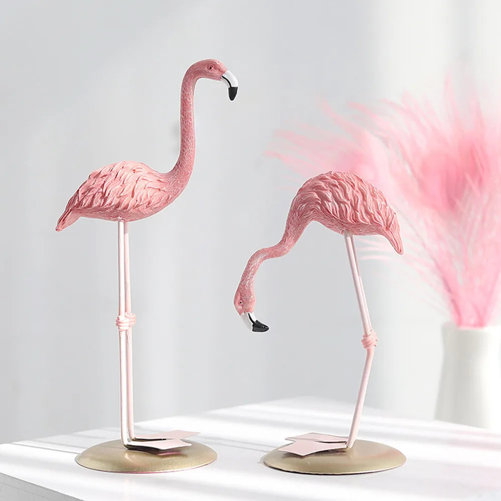 Flamingo sculptures for home decoration