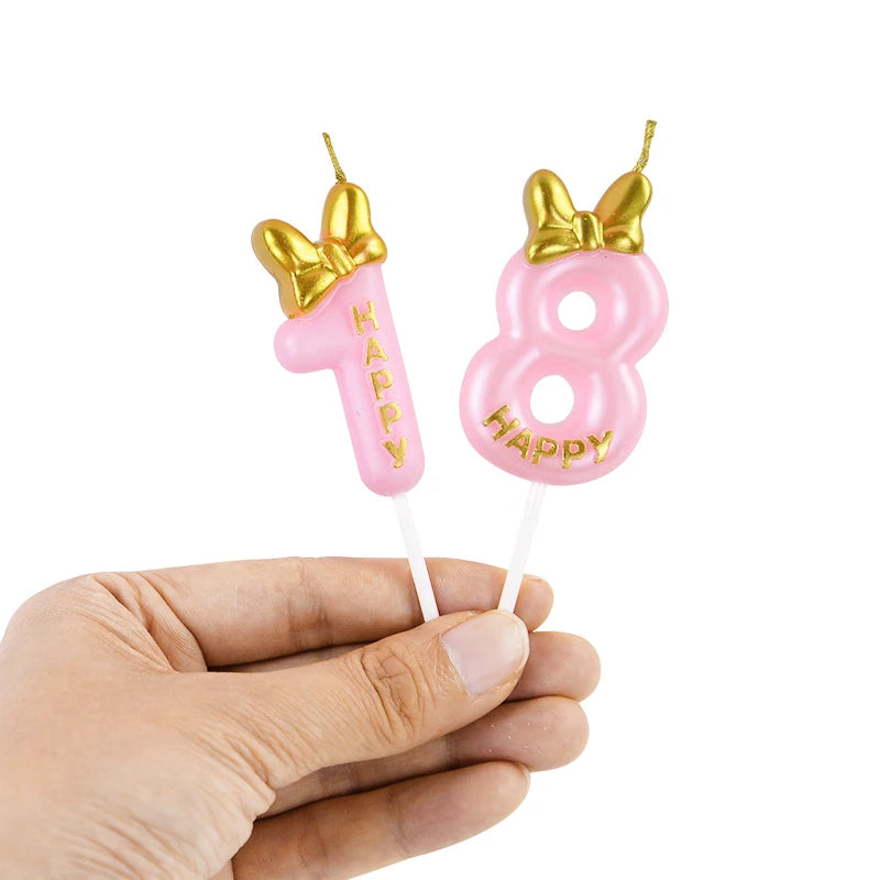 Birthday number candle in pink